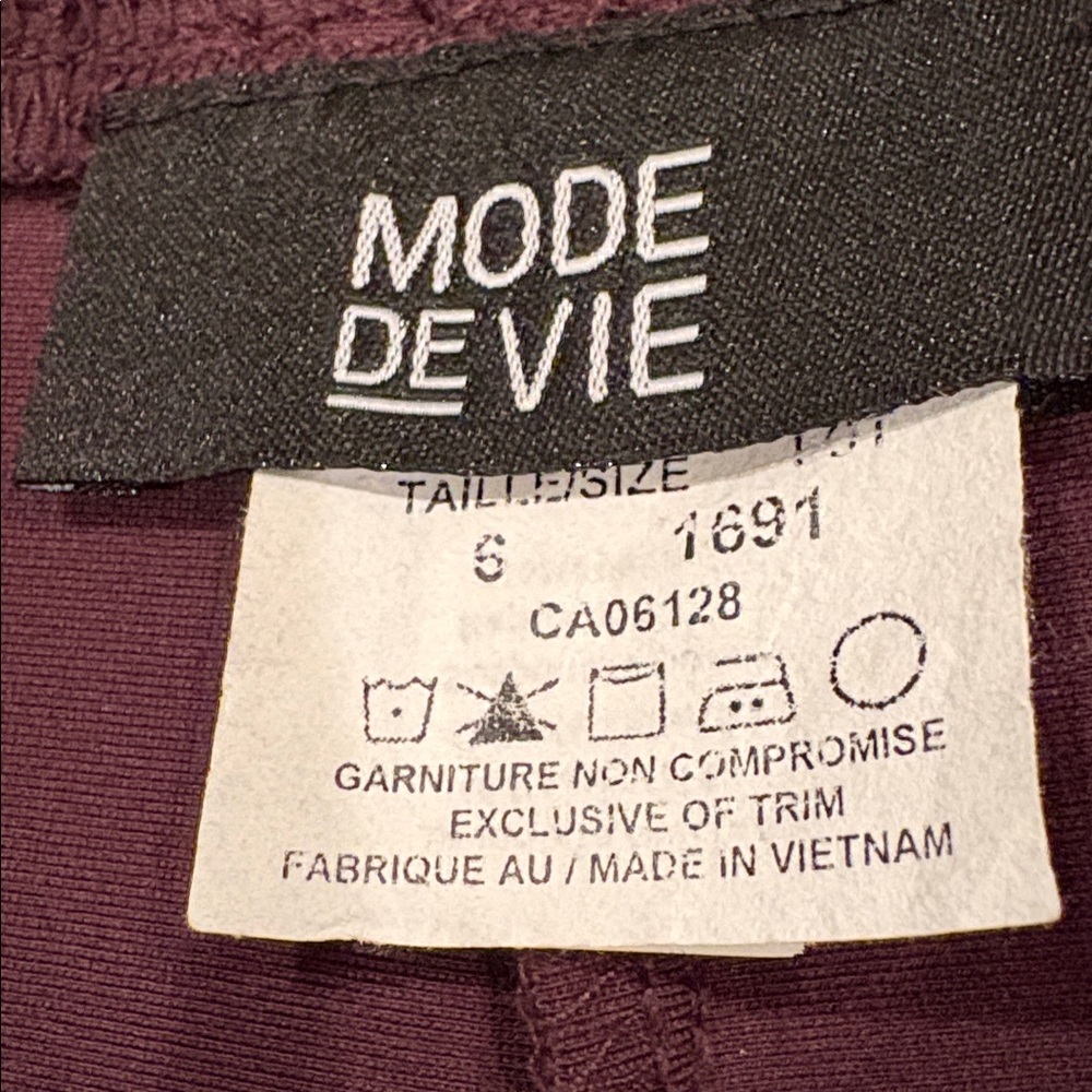 Mode De Vie Women's Stylish Dress Pants, Chocolate Brown, 10T - Picture 4 of 8